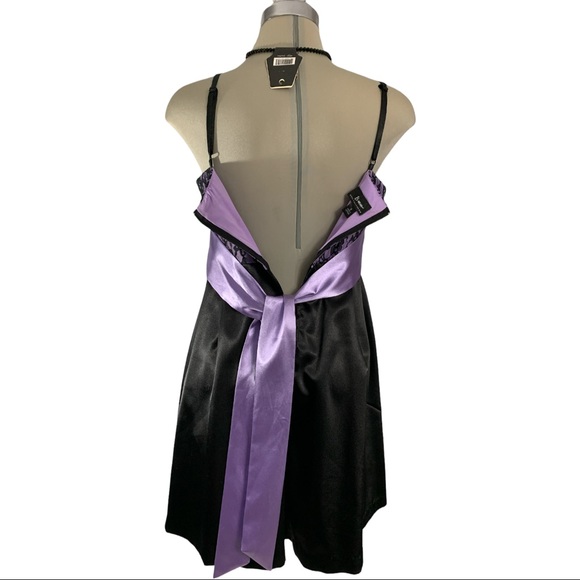 BWear purple and black Satin Fit Flare Dress Size9 - Picture 5 of 8